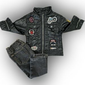 | Embroidered MotorCycle Jacket | Boys 12M US|